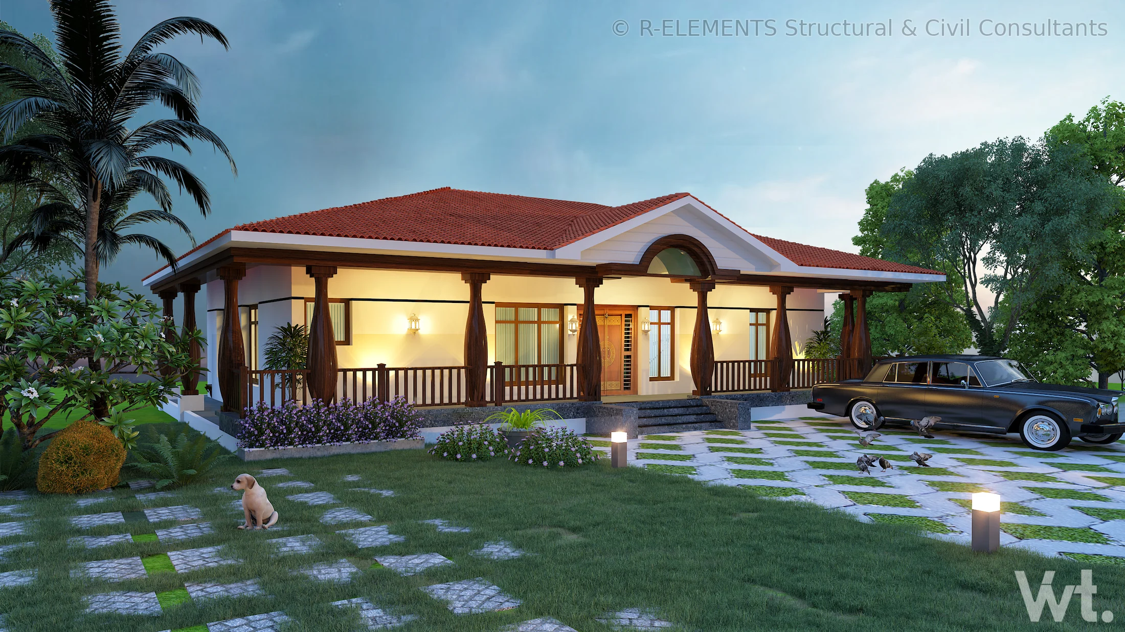 Farmhouse architectural exterior design visual